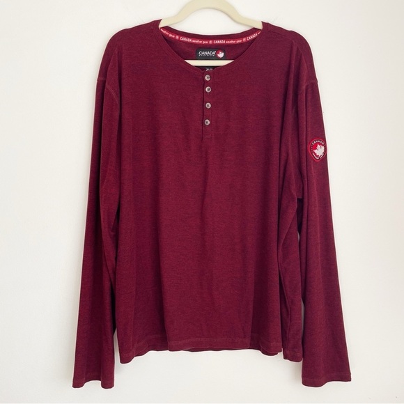 Canada weather gear Mens Long Sleeve shirt base layer fleece Henley button XXL - Picture 1 of 6
